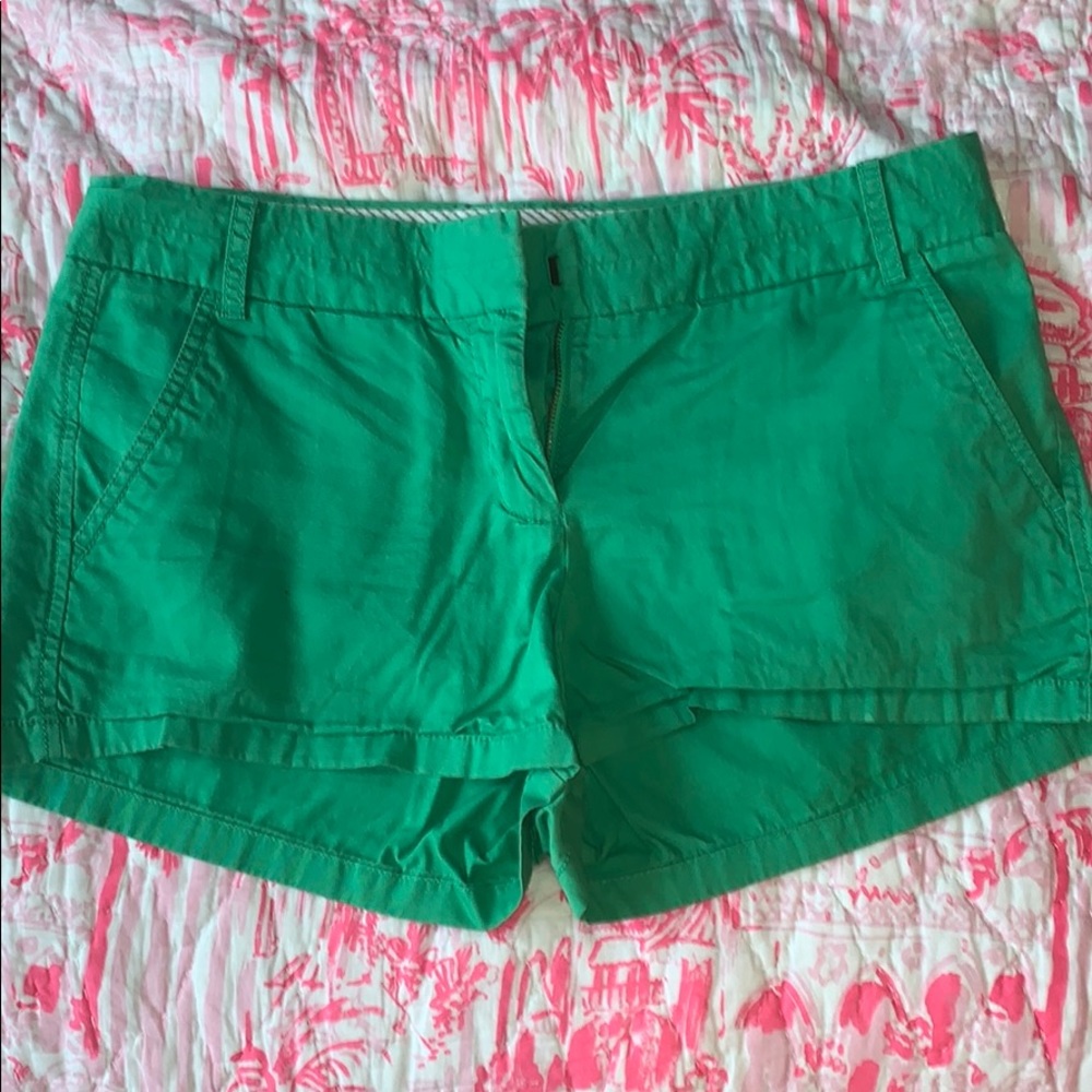 J. Crew Green Chino Shorts